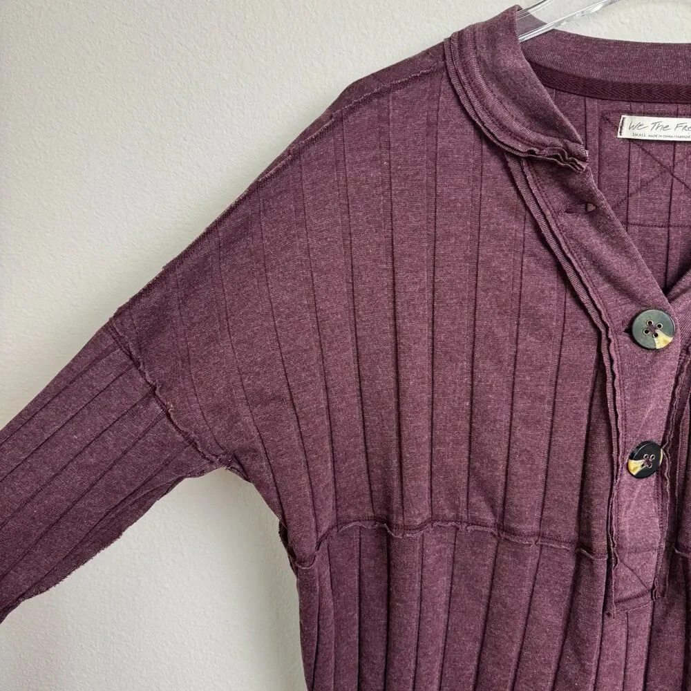 Free People In the Mix Henley Top Sz S Long Sleeve
